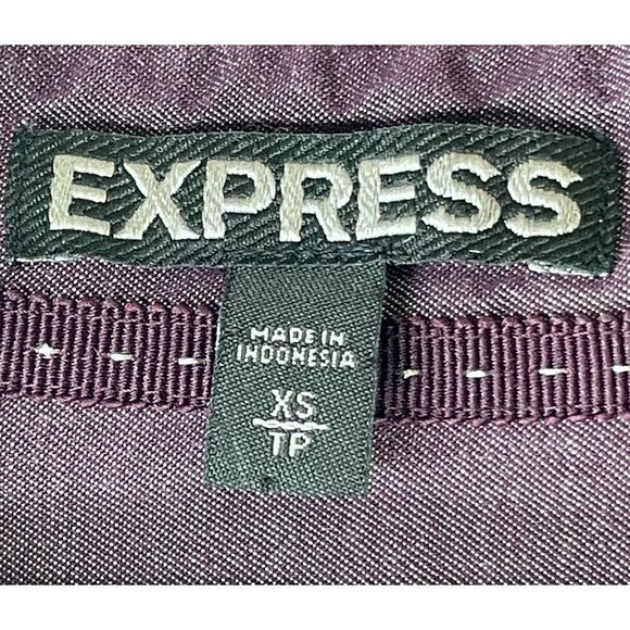 Express Purple Button Down Shirt Convertible Sleeve Size XS - Picture 5 of 7